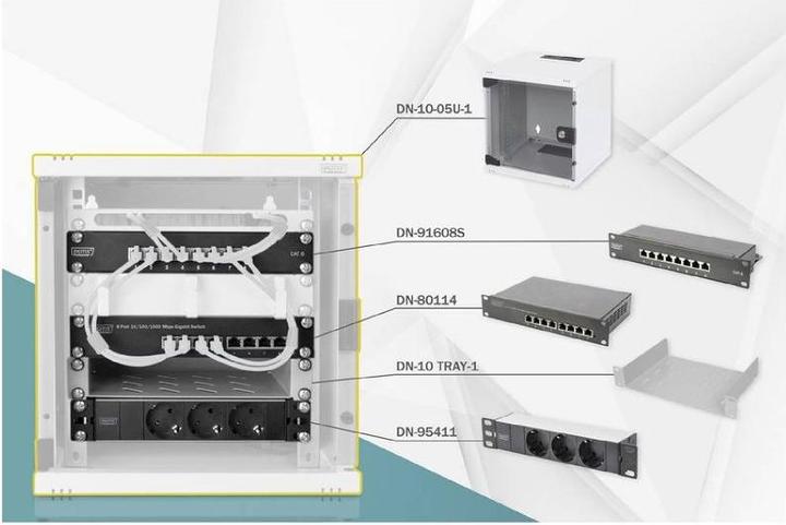 Digitus 254 mm (10") Netzwerk-Set (5.71 HE, 10 Zoll Rack)