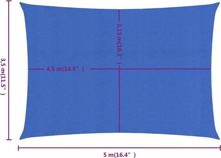 Image du produit VidaXL Sonnensegel 160 g/m² Rechteckig HDPE (3,5 x 5 m)