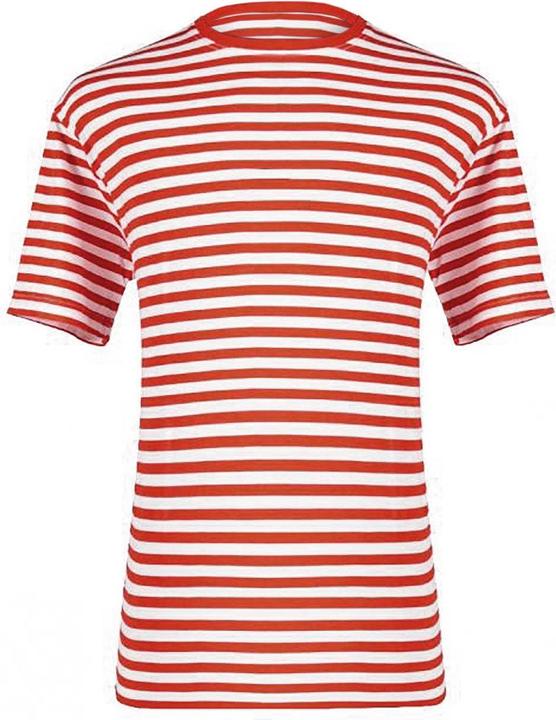Produktbild Thetru Herren Ringelshirt kurzarm rot-weiss – alltagstauglich (L)