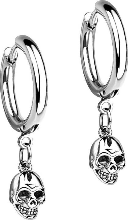 Star Piercing Ohrring silber Anhänger Totenkopf (ohne Messing, Chirurgenstahl 316L)