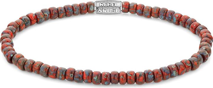 Rebel & Rose Armband Glass Rocks Red Jazz RR-40117-S-L Unisex (19 cm, Vidrio, Acero inoxidable)