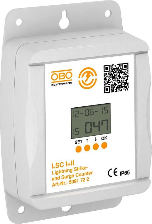 Actual product image OBO Bettermann Lightning current meter w. date and time