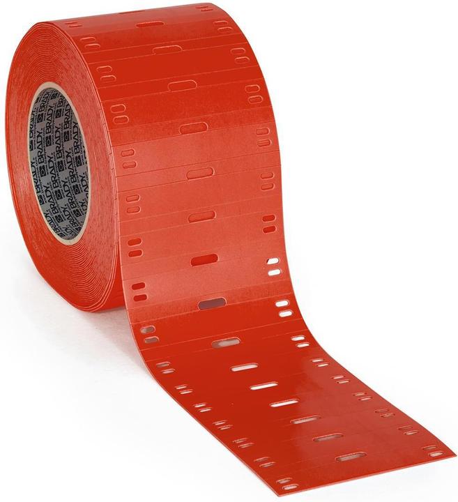 Immagine prodotto Brady THT-6010-7643-RD, Etichette per cavi Heatex, rosse, 60,00 x 10,00 mm, senza alogeni, anima da 76 mm