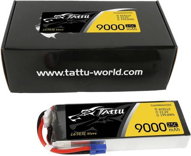 Actual product image Tattu Accumulator 9000mAh 22.2V 25C 6S1P (22.20 V, 9000 mAh)