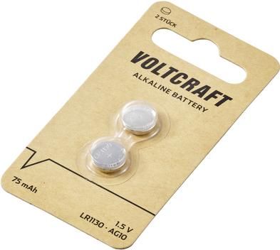 Produktbild Voltcraft Knopfzelle LR 1130 Alkali-Mangan 75 mAh 1.5 V 2 St. (2 Stk., 75 mAh)