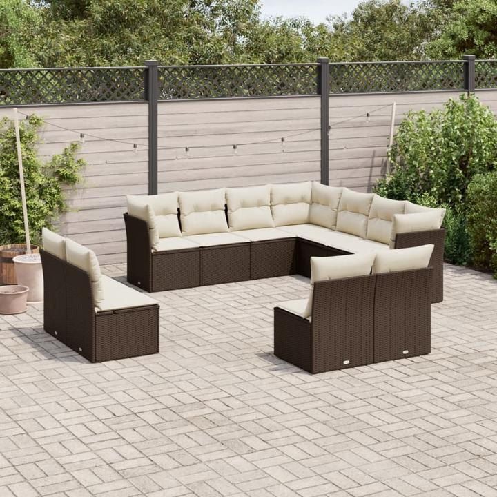 Produktbild VidaXL Gartenmöbel Sofa Garnitur Lounge Sitzgruppe 12-tlg. Braun Poly Rattan