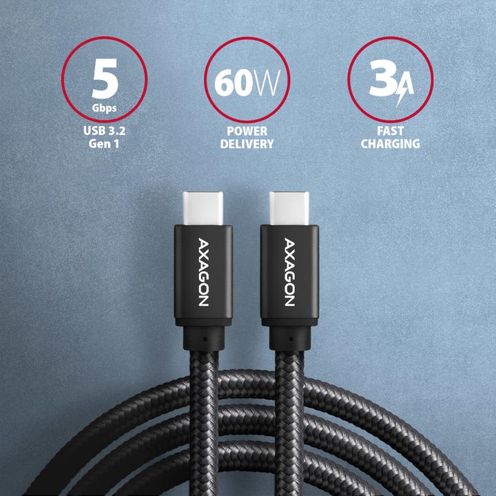 Actual product image Axagon USB C – USB C (3 m, USB 3.2 Gen 1)