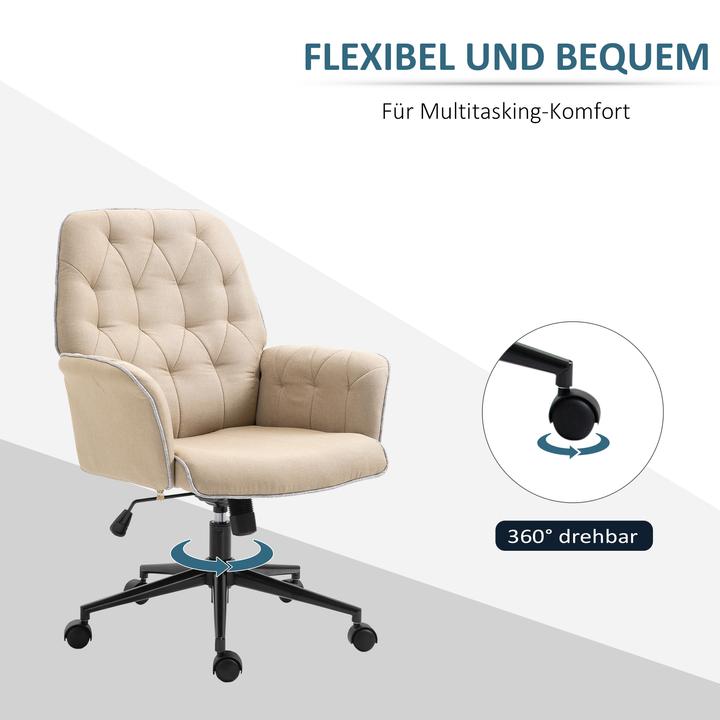 Produktbild Homcom Bürostuhl mit Wippfunktion, aus Webstoff und Polyester, gemütlich