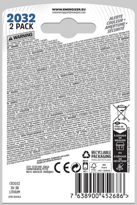 Image du produit Energizer CR2032 Lithium ultime (2 pcs, CR2032, 235 mAh)
