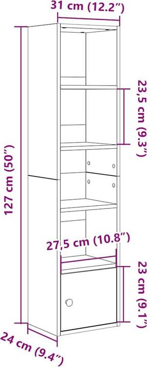 Produktbild VidaXL Bücherregal (28 x 24 x 127 cm)