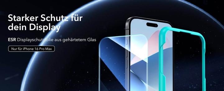 Produktbild ESR Tempered-Glass Displayschutz (1 Stück, Apple iPhone 16 Pro Max)