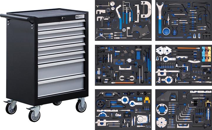 BGS Werkstattwagen 7 Schubladen Motor-Einstellwerkzeug-Sätze (7 x)