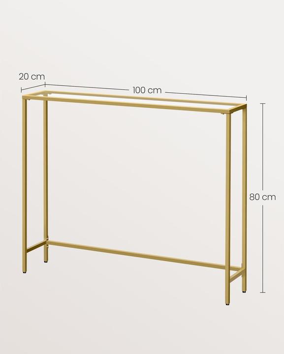 Actual product image Vasagle Konsolentisch 100.5 x 80 cm, Gold, Tiefe: 20