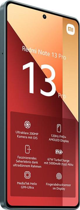 Immagine prodotto Xiaomi Redmi Note 13 Pro (256 GB, Forest Green, 6.67", Doppia SIM Ibrida, 200 Mpx, 4G)