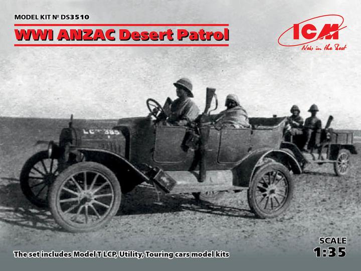 Produktbild ICM WWI ANZAC Desert Patrol (Model T LCP, Utility, Touring)