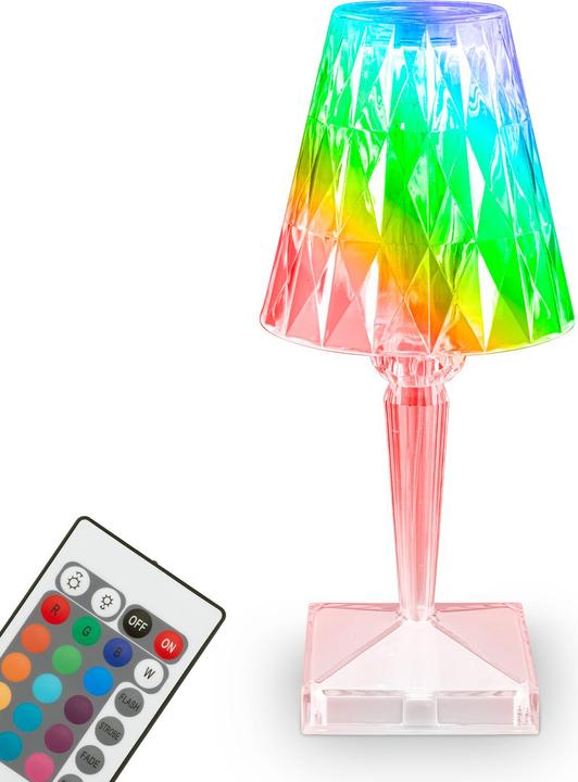Produktbild Briloner Akku RGB-LED Tischleuchte, Kristalloptik, transparent, 1xLED/2,3W (65 lm)