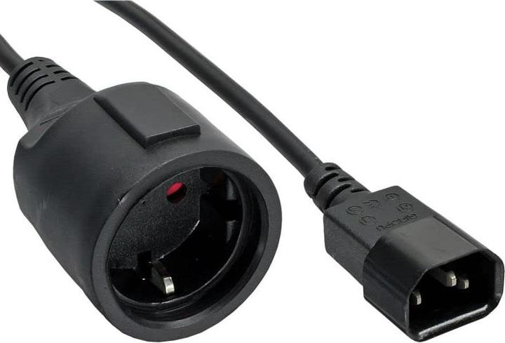 Produktbild Gembird power adapter cord C14 male -> schuko female (0.15 m, CEE 7/4)