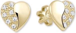 Brilio Gold earrings Hearts with crystals 239 001 00878