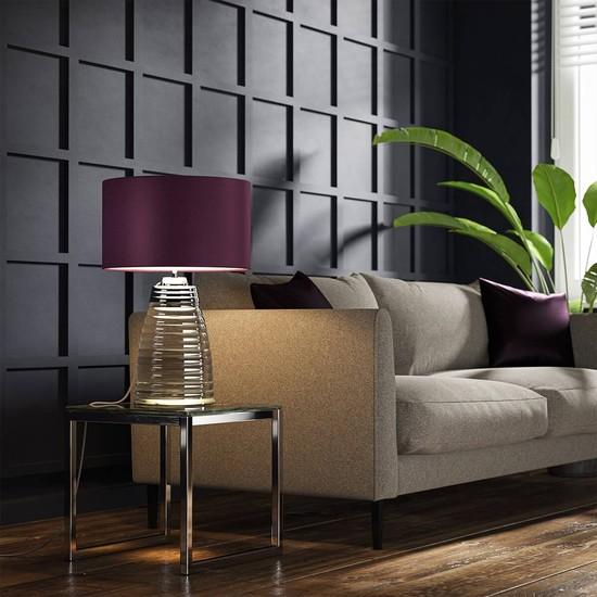 Image du produit Elstead Lighting Milne lampe de table E27 nickel poli aubergine violet foncé (620 lm, E27)