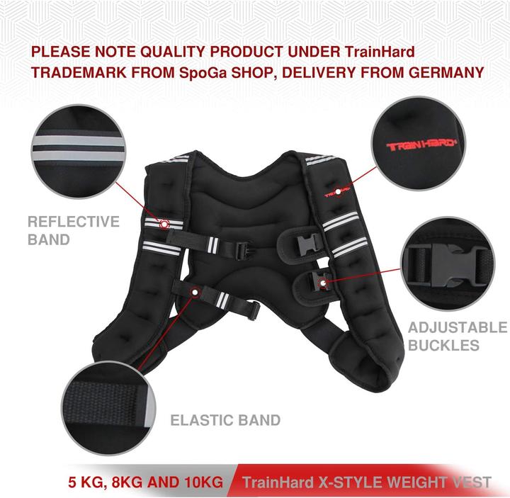Image du produit Train Hard Gilet de poids, 10 KG (1 x 10 kg)