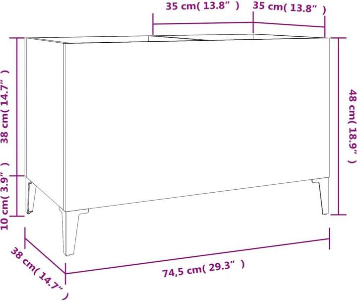 Immagine prodotto VidaXL Plattenschrank Schwarz 74,5x38x48 cm Holzwerkstoff