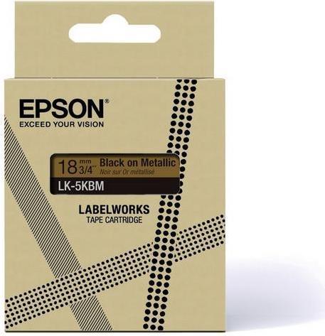 Immagine prodotto Epson Argento metallizzato/nero 18 mm LK-5SBM (1.80 cm, Argento)