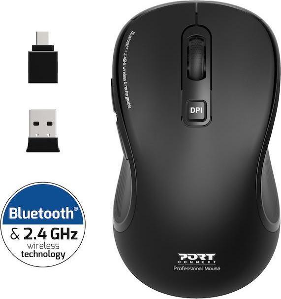 Produktbild Port Designs Souris Bluetooth & 2,4Ghz rech. USB A&C Essential (Kabellos)