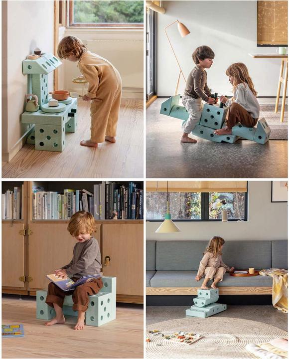 Produktbild Modu Dreamer-Set - XXL Bauset Balance-Spielzeug, Rutscher, Wippe