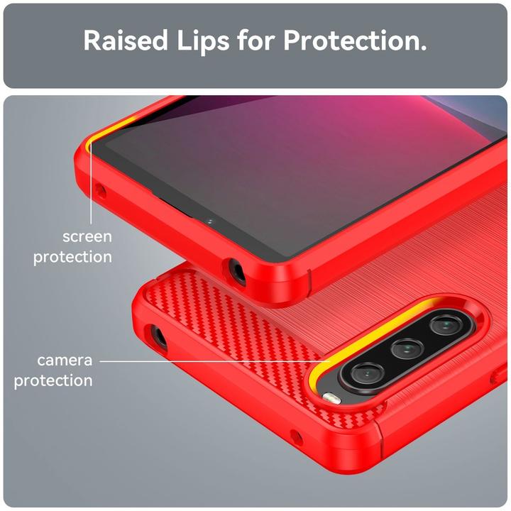Actual product image König Design Case Mobile Protection for Sony Xperia 10 V Case Cover Cases Bumper Carbon Shell (Sony Xperia 10 V)