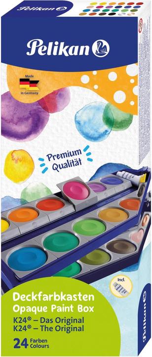 Produktbild Pelikan Deckfarbkasten 735 K/24 (Schwarz, Türkis, Weiss, Orange, Lila, Violett, Beige, Grün, Grau, Blau, Pink, Braun)