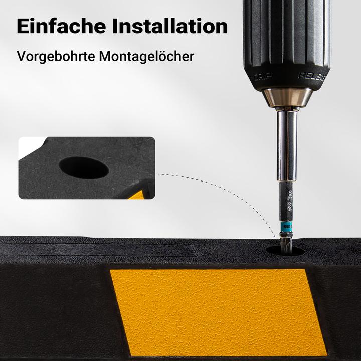 Produktbild Wiltec Radstopper 165x16x10cm Einparkhilfe Gummi Anfahrschutz Parkhilfe Garage