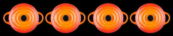 Image du produit Le Creuset Mini-Cocotte set de 4 "rouge four" 0,2 litre (10 cm, Cocotte + faitout, Céramique)