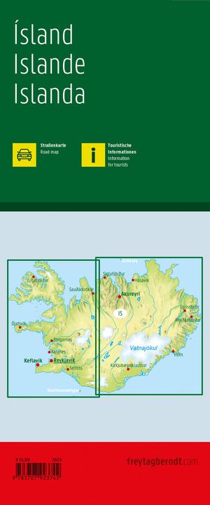 Produktbild Island, Strassenkarte 1:400.000, freytag & berndt, Softcover