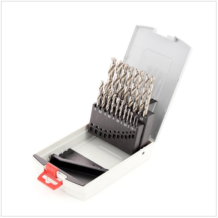 Produktbild Bosch Professional Zubehör PRO Metal HSS-G Spiralbohrer-Set, 19-tlg. (6 mm, 1 mm, 6.5 mm, 5.5 mm, 10 mm, 1.5 mm, 7 mm, 3 mm, 5 mm, 8.5 mm, 8 mm, 2.5 mm, 9 mm, 3.5 mm, 4.5 mm, 2 mm, 7.5 mm, 9.5 mm, 4 mm)