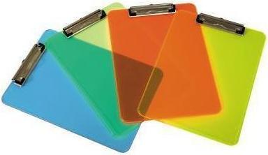 Image du produit Maul Planchette à pince fluo, DIN A4, jaune transparent en plastique, pince plate nickelée (22,6 x 31,8 cm)