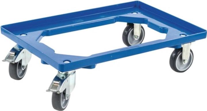 Allit Carrello per scatole carico massimo 250 kg pneumatici in gomma L600xL400mm plastica blu (300 kg)