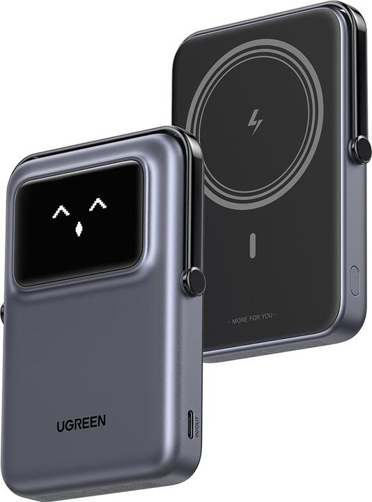 Ugreen Magnetic Power bank UNO PB572 10000mAh Qi Grey (10000 mAh, 20 W)
