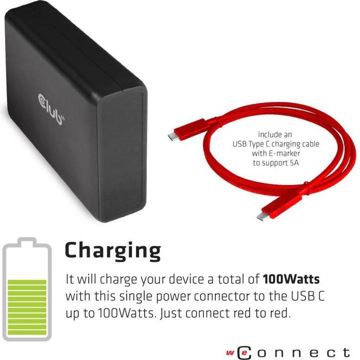 Produktbild Club 3D CSV-1564W100 (USB-C, 1 Ports)