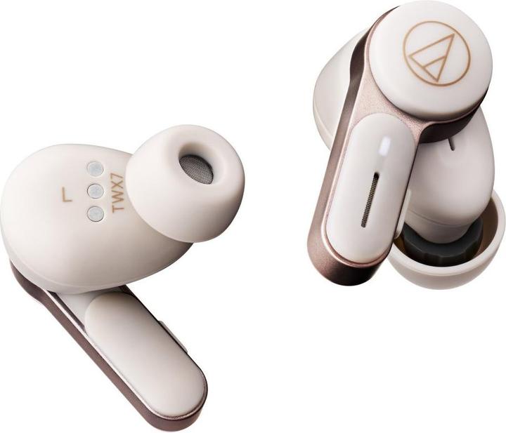 Produktbild Audio-Technica Kompiuterio kolonėlės WIRELESS EARBUDS ATH-TWX7 Baltas (ANC, 6.50 h, Kabellos)