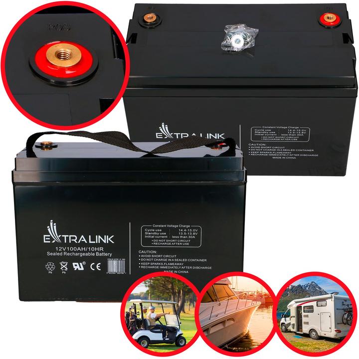 Produktbild Extralink AGM-Batterie 12V 100AH (12 V, 100 Ah)