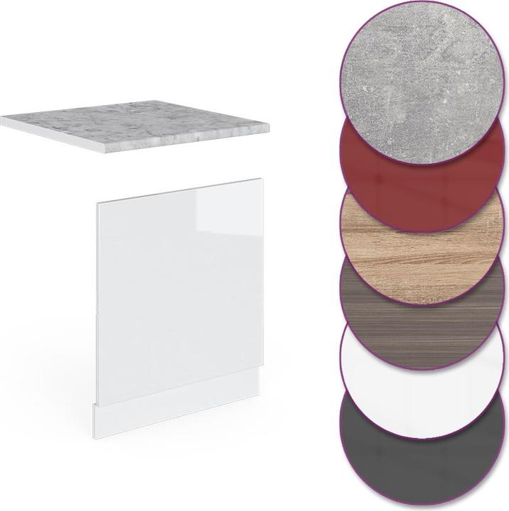 Produktbild Vicco Frontblende R-Line, Weiss Hochglanz/Weiss, 60 cm, AP Marmor