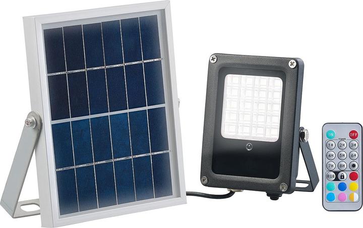 Actual product image Luminea Outdoor Solar LED Floodlight with Remote Control & Timer (IP65)