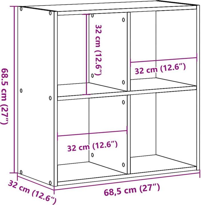 Actual product image VidaXL Bookshelf (68.5 x 32 x 68.5 cm)