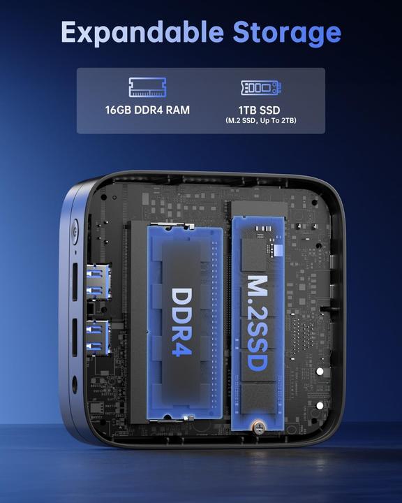 Actual product image NiPoGi Mini-PC E1 mit Intel Twin Lake N150, unterstützt 4K UHD (Intel N150, 16 GB)