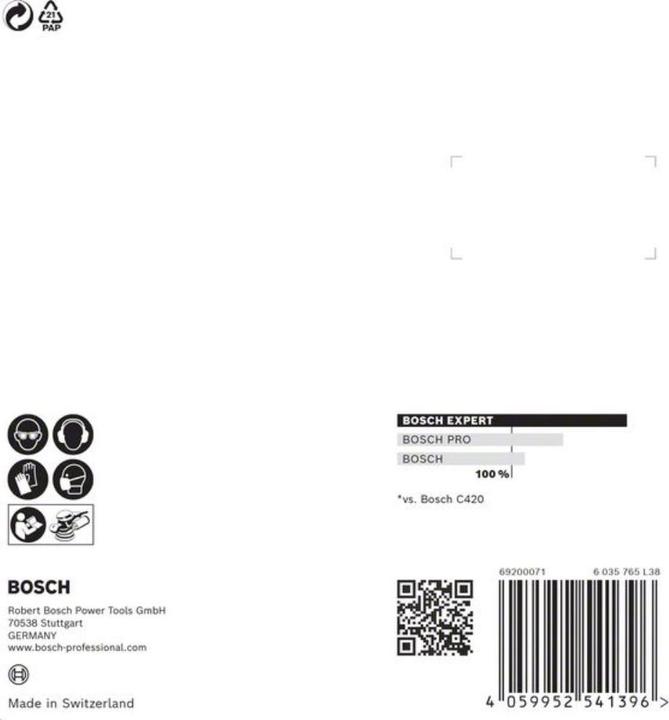 Actual product image Bosch Professional Zubehör EXPERT C470 Sanding paper with 8 holes for random orbital sander, 115 mm, G 400, 5 pcs. (400)