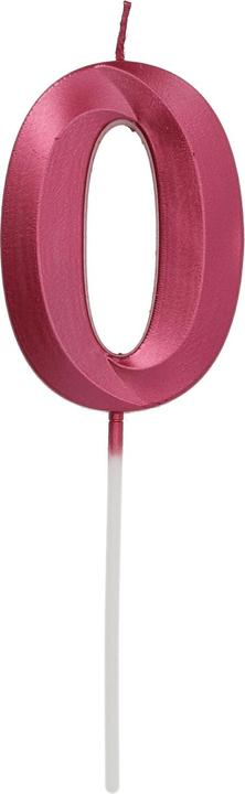 Actual product image Folat Candle Glamour Number 0 Red Metallic (1 pcs.)