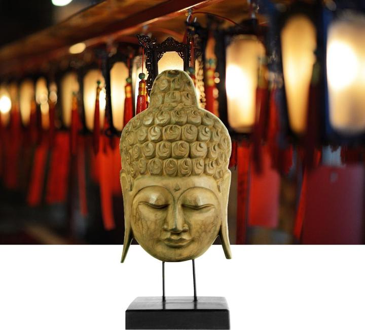 Immagine prodotto Natura Punto Maschera di Buddha su supporto di legno di albesia, altezza 65 cm