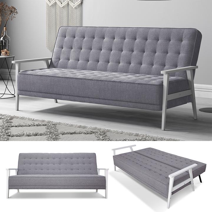 Produktbild VitaliSpa Sofa Dion, Grau, 202 cm mit Klappfunktion