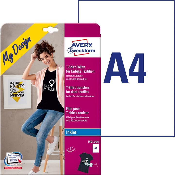 Produktbild Avery Zweckform My Design T-Shirt Transfer für dunkle Textilien (8 x, A4)