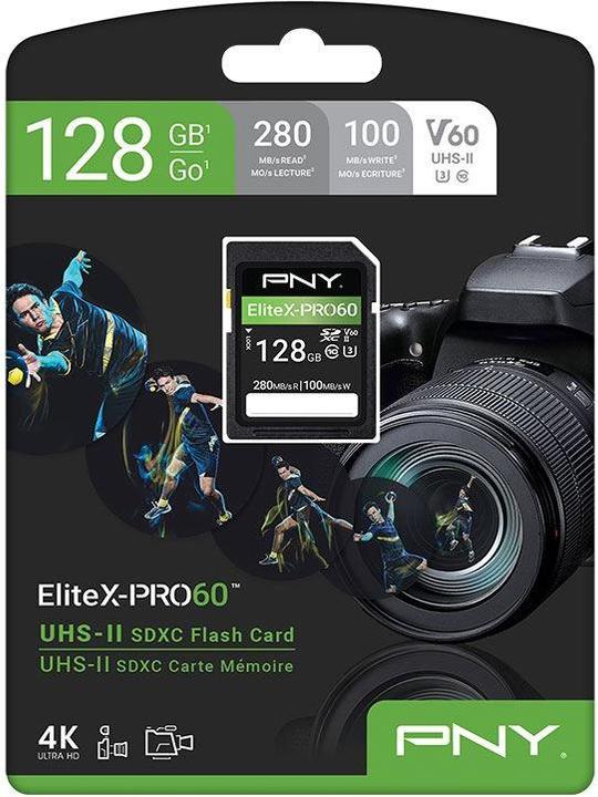 Produktbild PNY SD XC Card 128GB X-PRO 60 Class 10 UHS-II retail (128 GB, SDXC, U3, UHS-II)